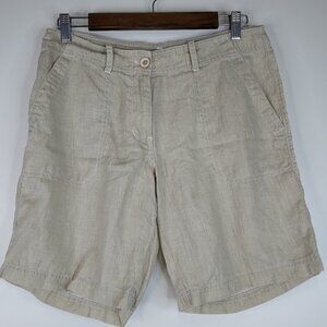 Tommy Bahama 100% Linen Beige Shorts Size 6